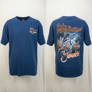 Harley-Davidson‎ Tee T-Shirt XXL Jamaica Blue Great Dane Productions